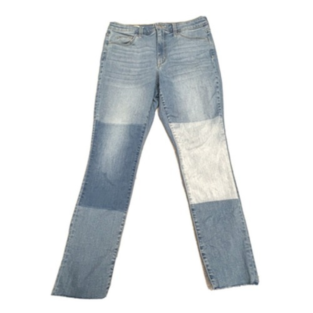Universal Thread Womens Jeans 10 Two Tone High Rise Crop String Fringe Stretch
